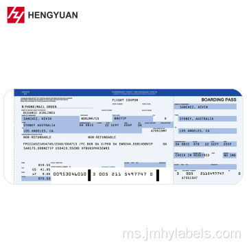 Skala Tiket Pelancongan PVC Syarikat Penerbangan PVC